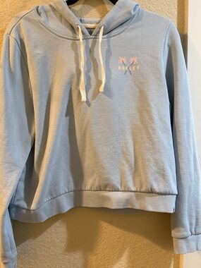 Hurley Women's Pale Blue Pullover Hoodie with Small Palm Logo